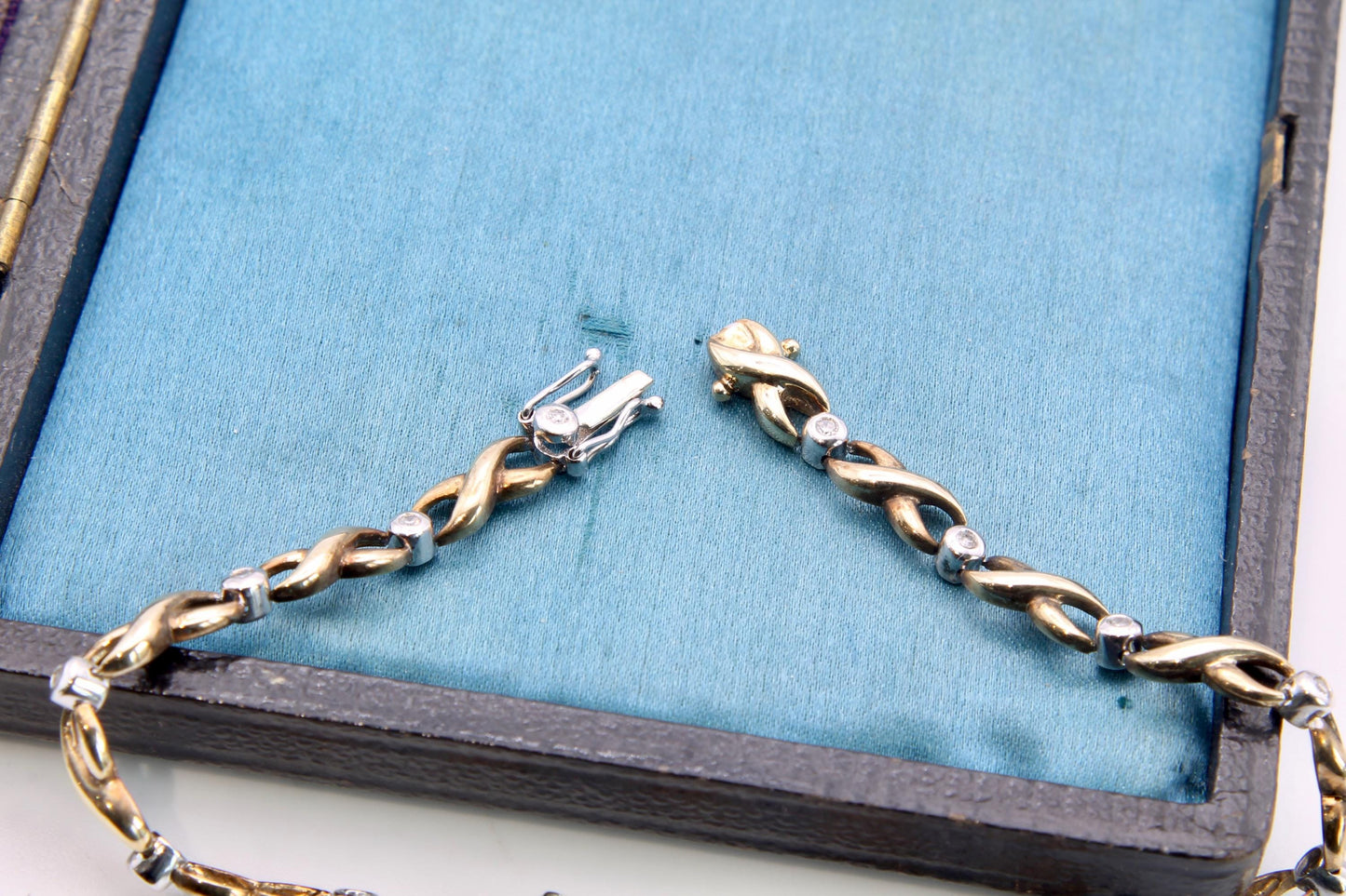 Vintage 9ct Gold Diamond Eternity Link Bracelet