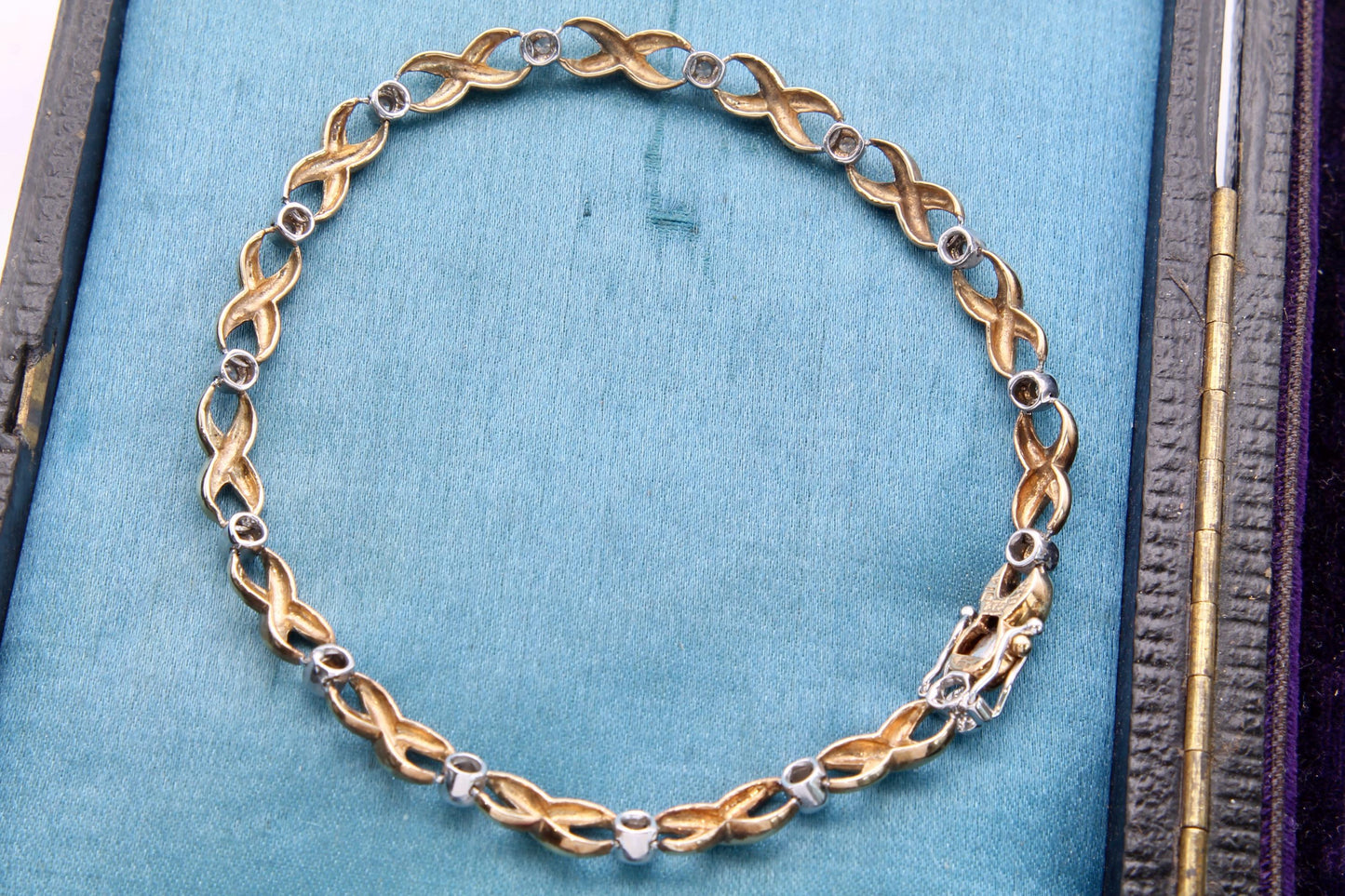 Vintage 9ct Gold Diamond Eternity Link Bracelet