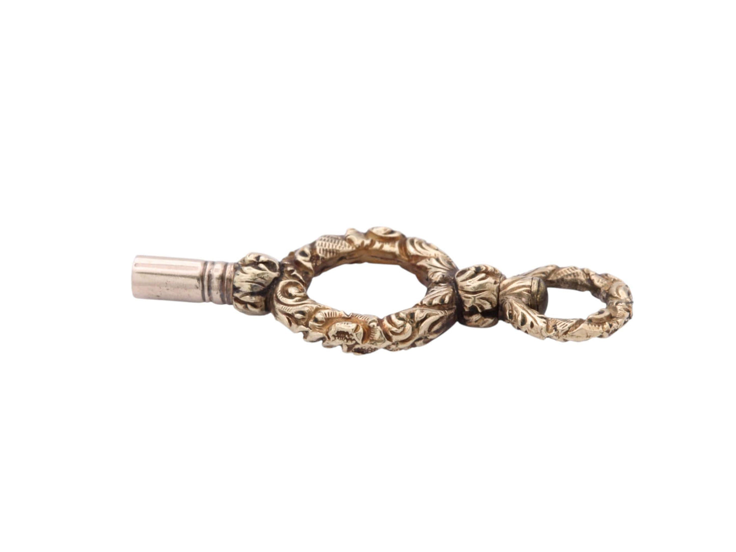 Antique Georgian 15ct Gold Chased Watch Key, Size 5