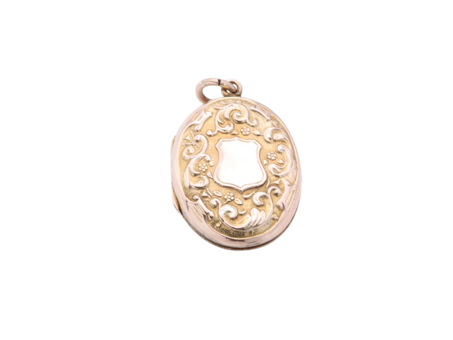 Antique 9ct Gold Embossed Shield Locket