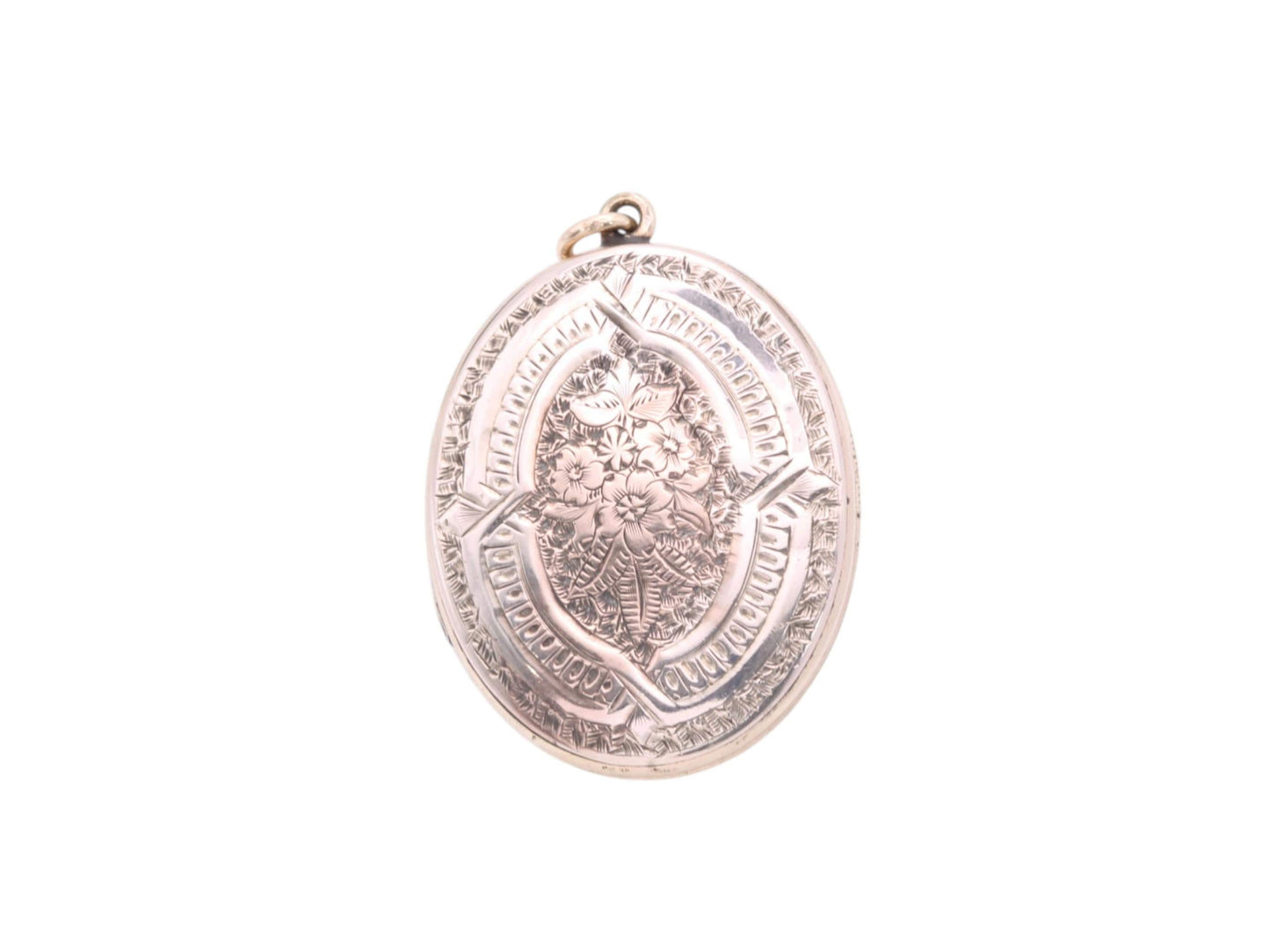 Antique 9ct Gold Chased Forget Me Not Locket