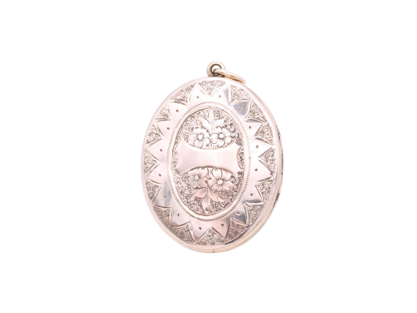 Antique 9ct Gold Chased Forget Me Not Locket