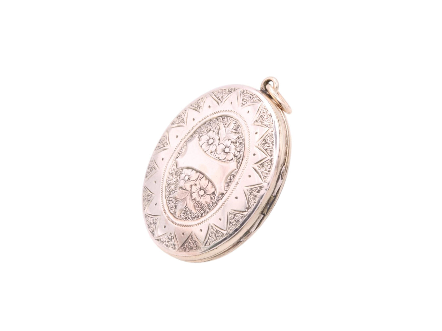 Antique 9ct Gold Chased Forget Me Not Locket
