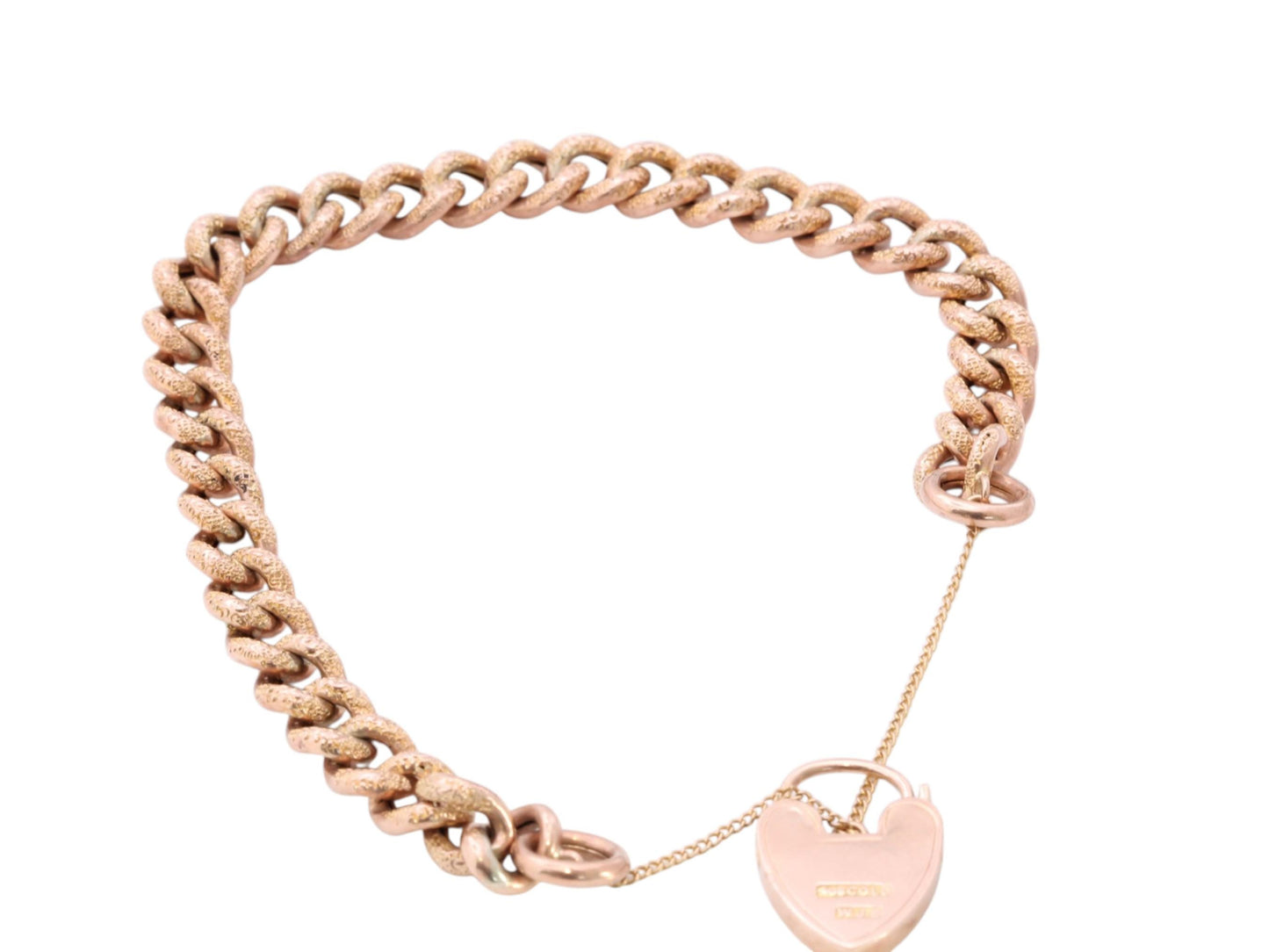 Antique 9ct Rose Gold Day & Night Curb Bracelet, c.1901