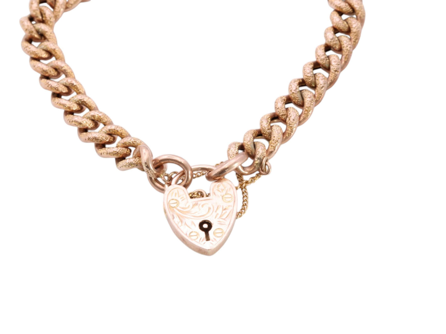 Antique 9ct Rose Gold Day & Night Curb Bracelet, c.1901