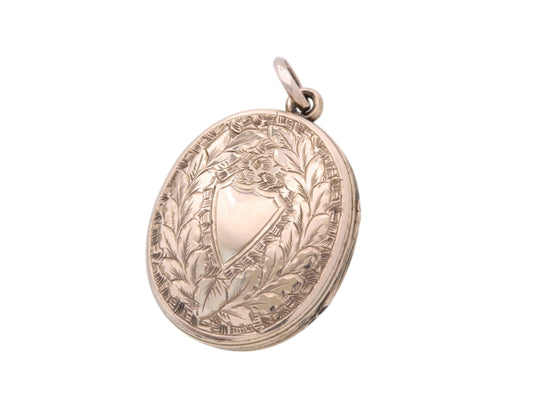 Antique 9ct Gold Chased Ivy Locket