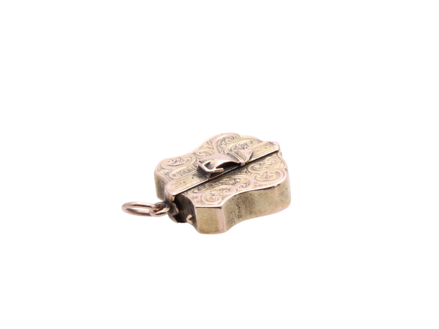 Antique 9ct Gold Chased Shield Locket, 1844