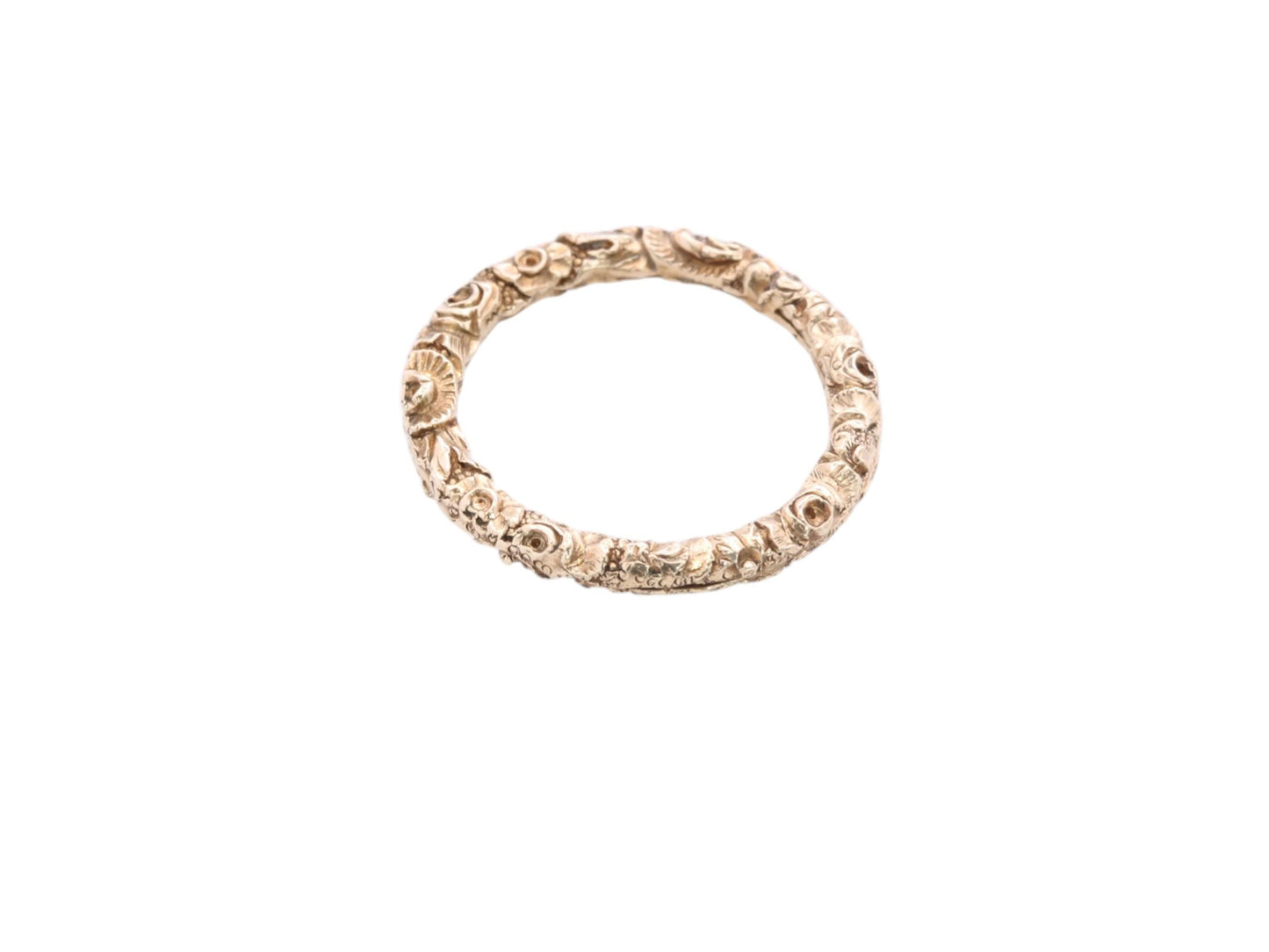 Antique Georgian 15ct Gold Finely Chased Split Ring, c.1830