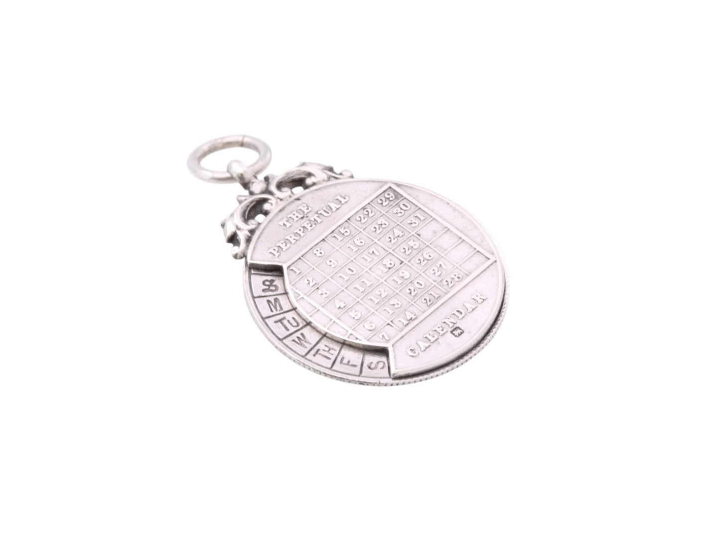 Antique Sterling Silver The Perpetual Calendar Pendant, 1899