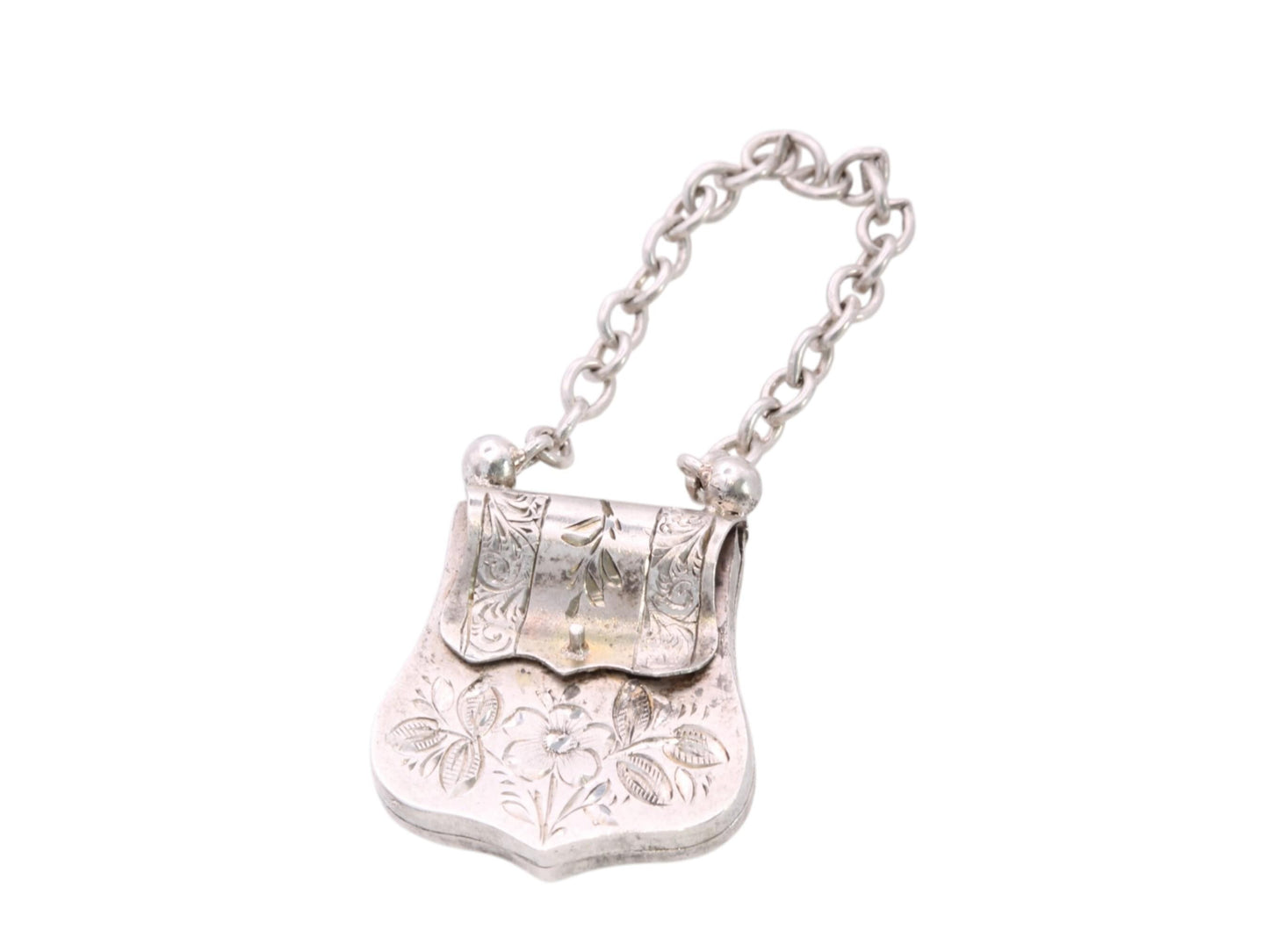 Antique Sterling Silver Handbag Purse Locket, 1885