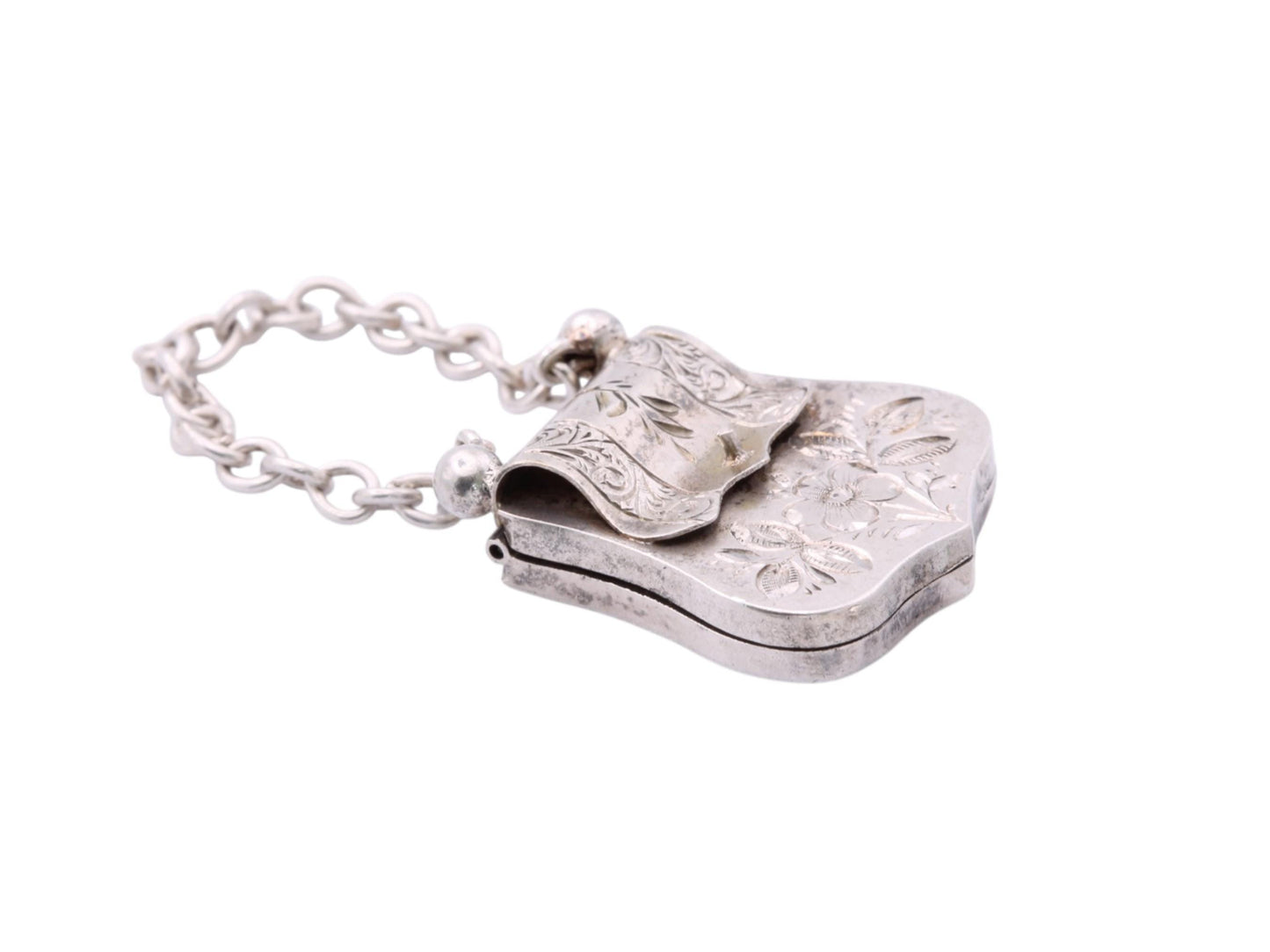 Antique Sterling Silver Handbag Purse Locket, 1885