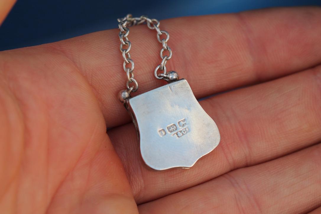 Antique Sterling Silver Handbag Purse Locket, 1885