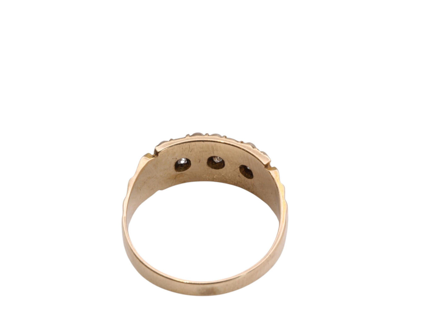 Antique-15ct-Gold-Diamond-&-Seed-Pearl-Ring,-1885