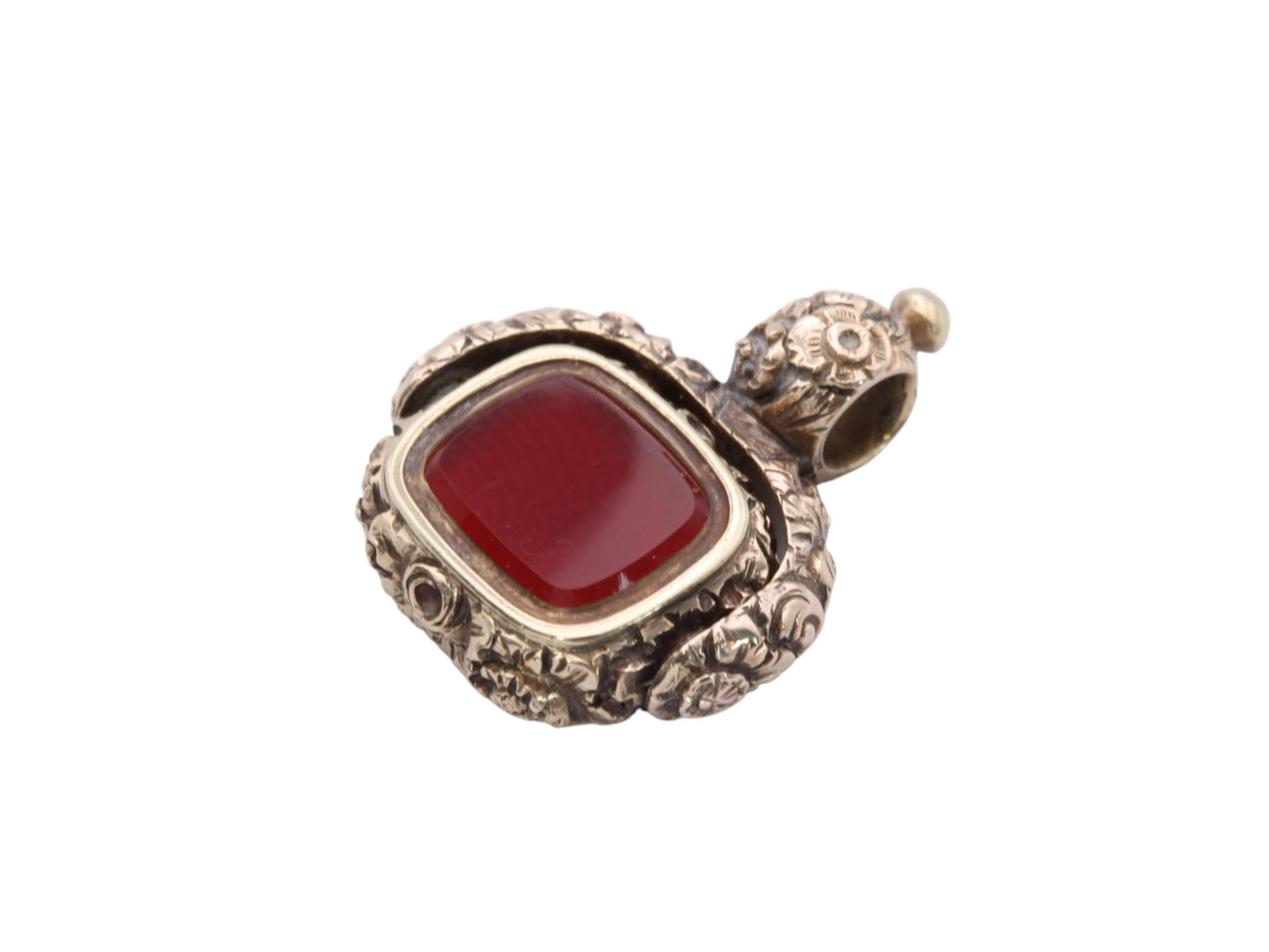 Antique Georgian 15ct Gold Chased Spinner Pendant