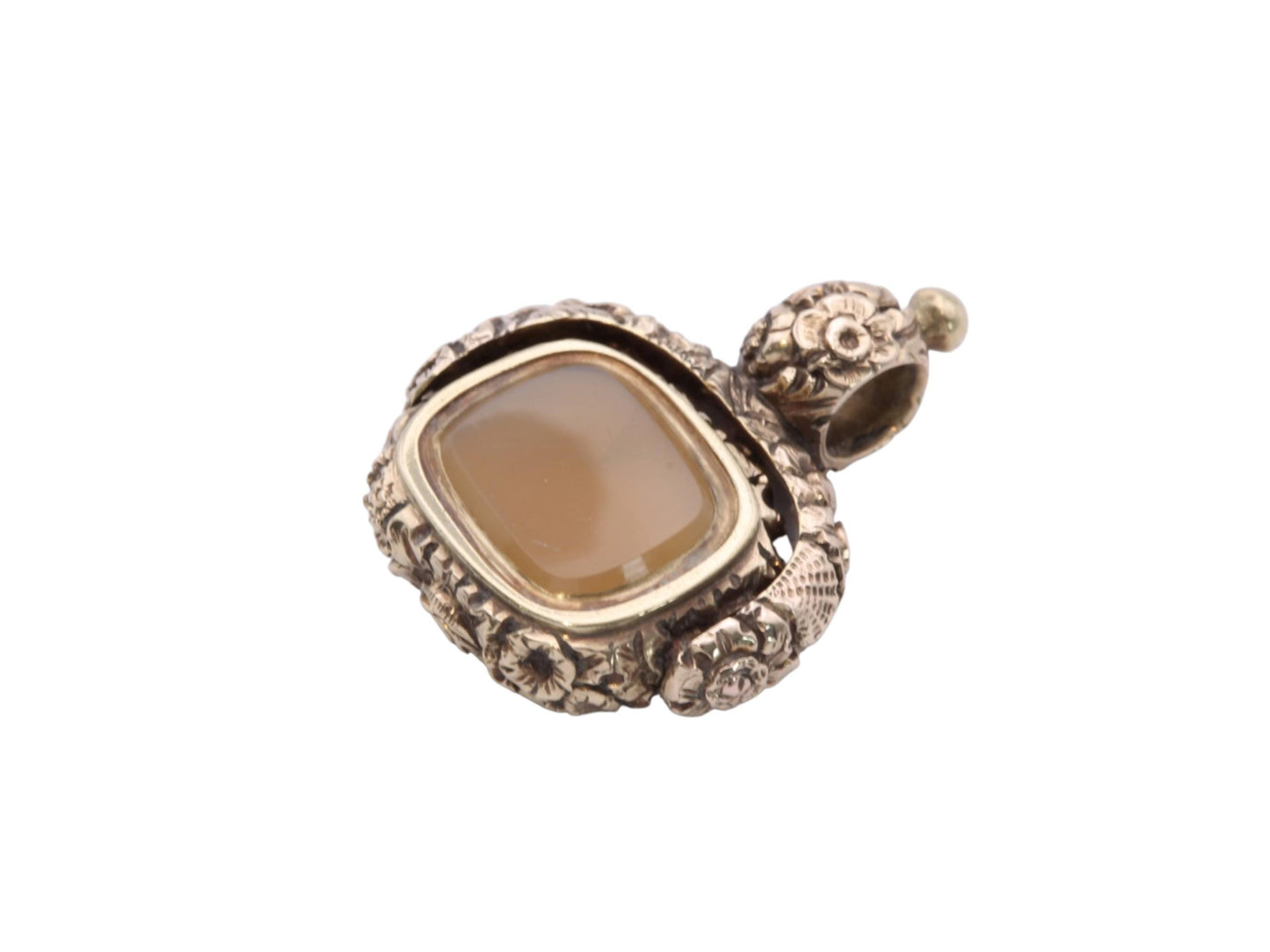 Antique Georgian 15ct Gold Chased Spinner Pendant