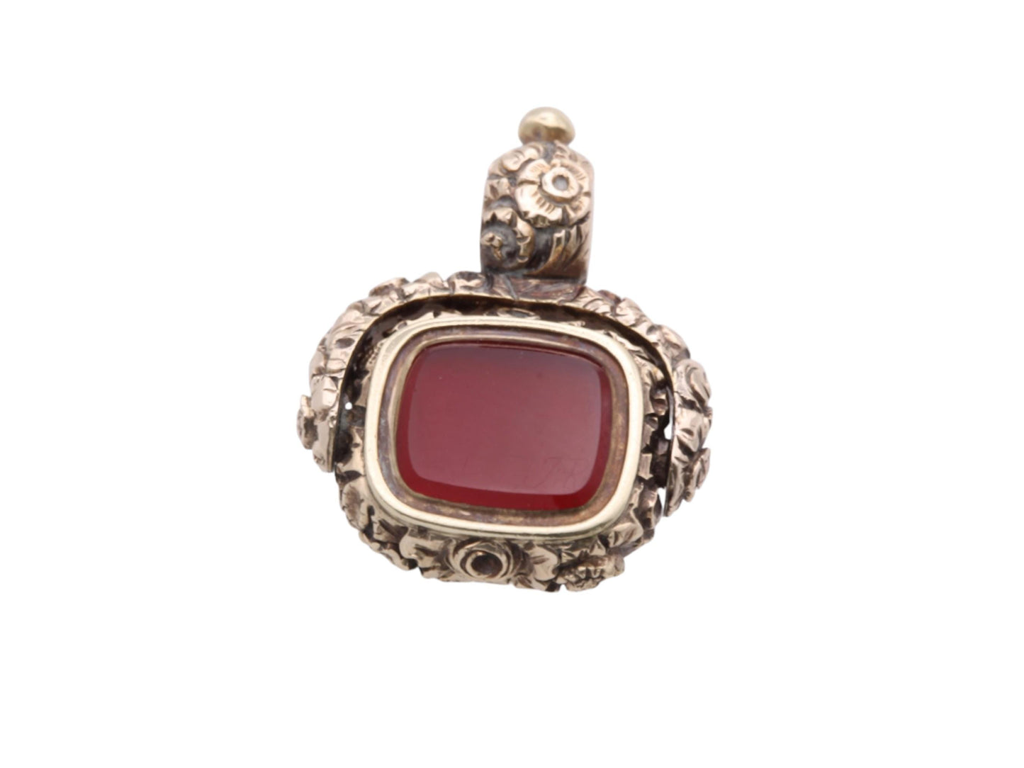 Antique Georgian 15ct Gold Chased Spinner Pendant