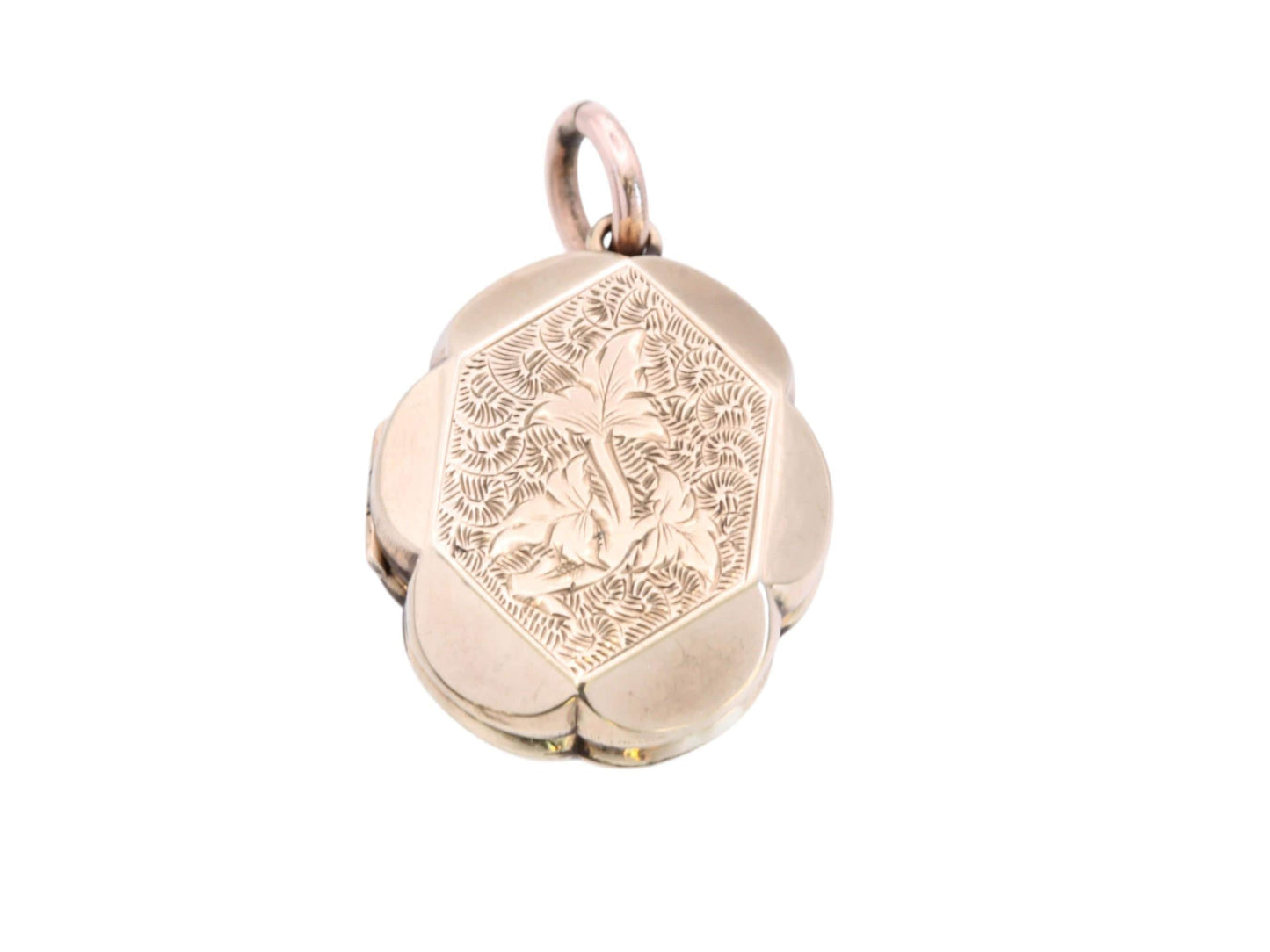 Antique 9ct Gold Decorative Ivy Chased Locket, c.1860