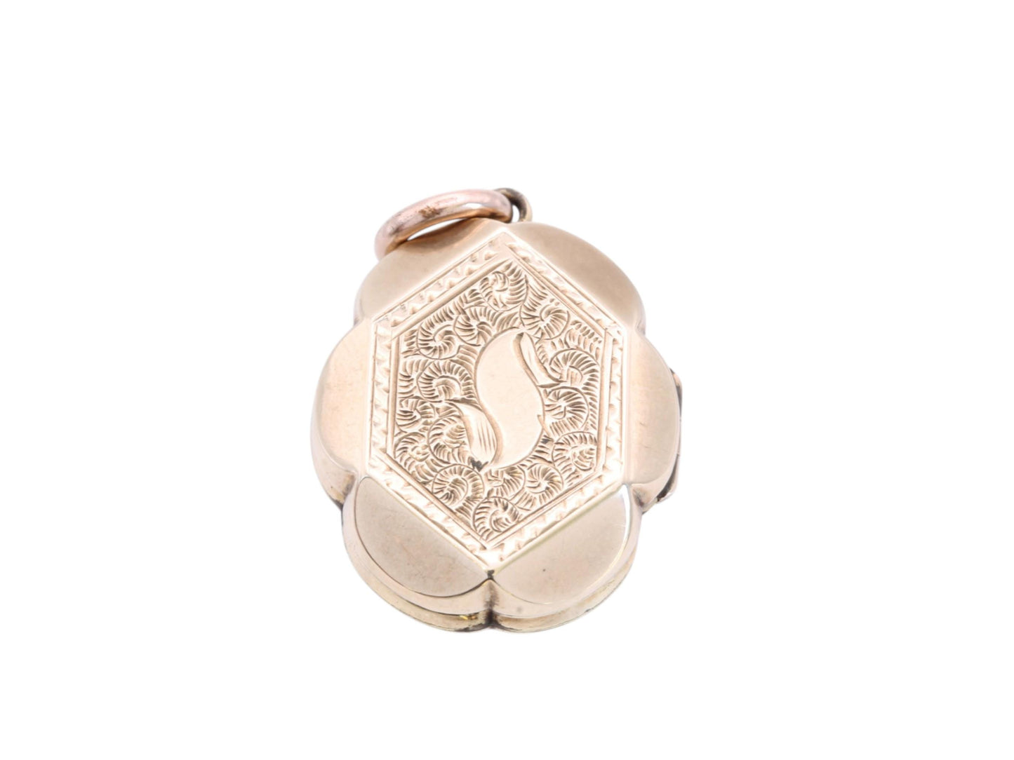 Antique 9ct Gold Decorative Ivy Chased Locket, c.1860
