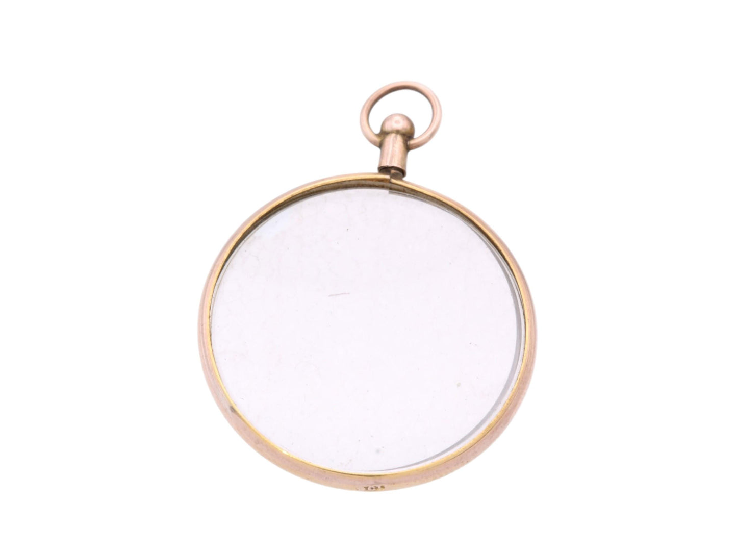 Antique 9ct Gold Glass Locket Pendant