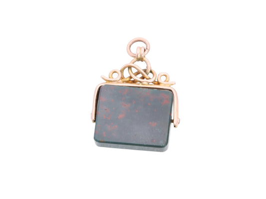 Antique 9ct Gold Bloodstone Spinner, 1930