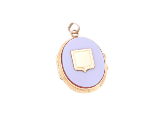 Antique 15ct Gold Sardonyx Shield Locket