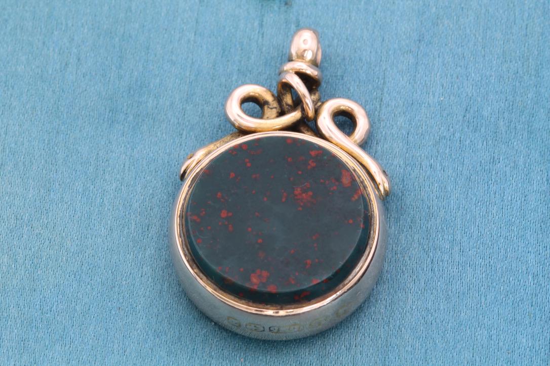 Antique 15ct Gold Snake Compass Pendant, 1899