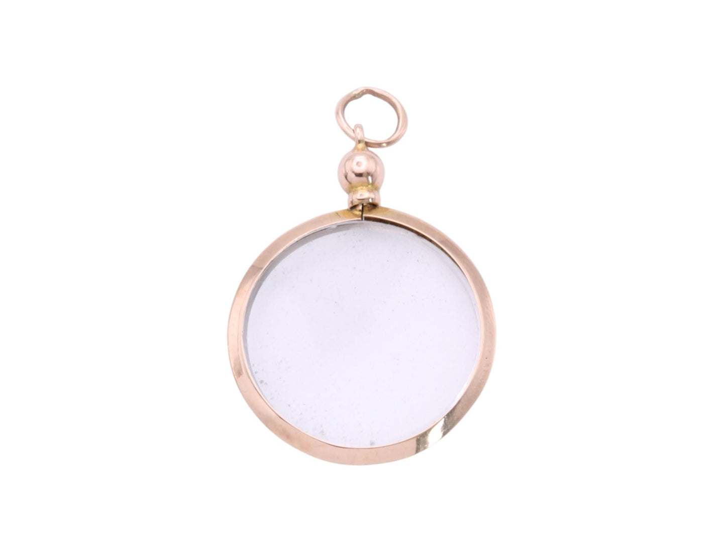 Antique 9ct Gold Glass Locket Pendant, 1914