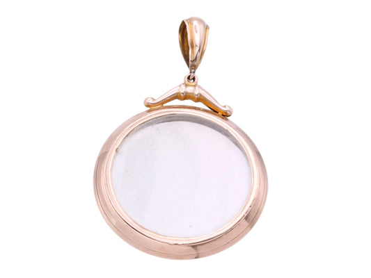 Antique 9ct Gold Glass Locket Pendant