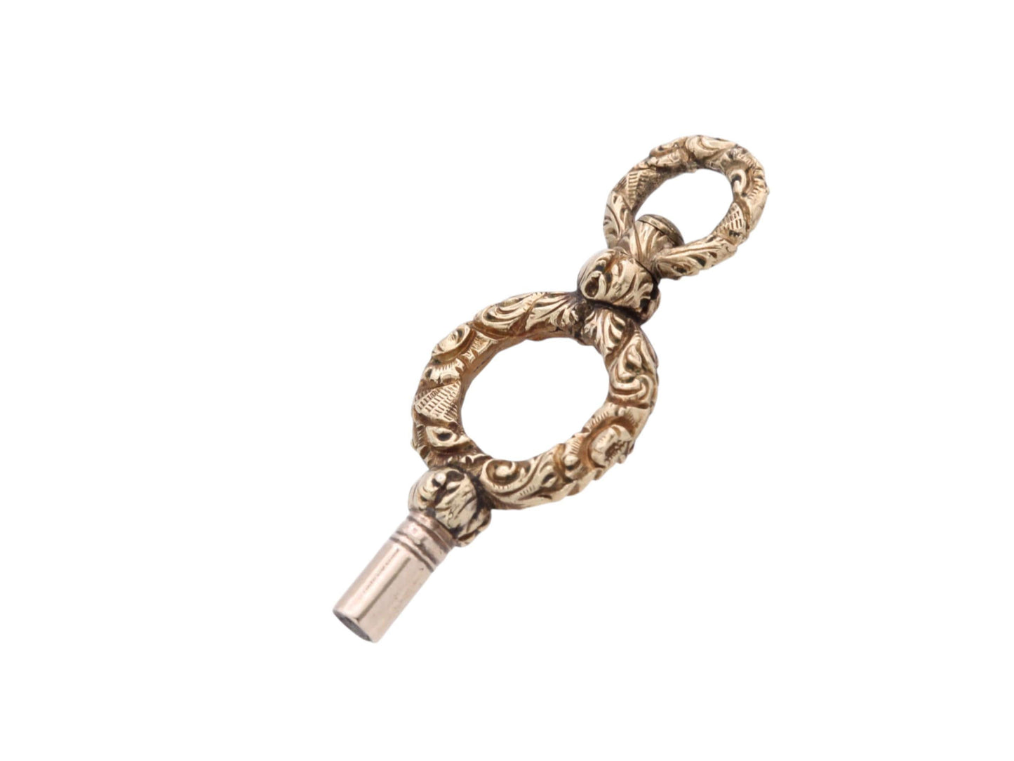 Antique Georgian 15ct Gold Chased Watch Key, Size 5