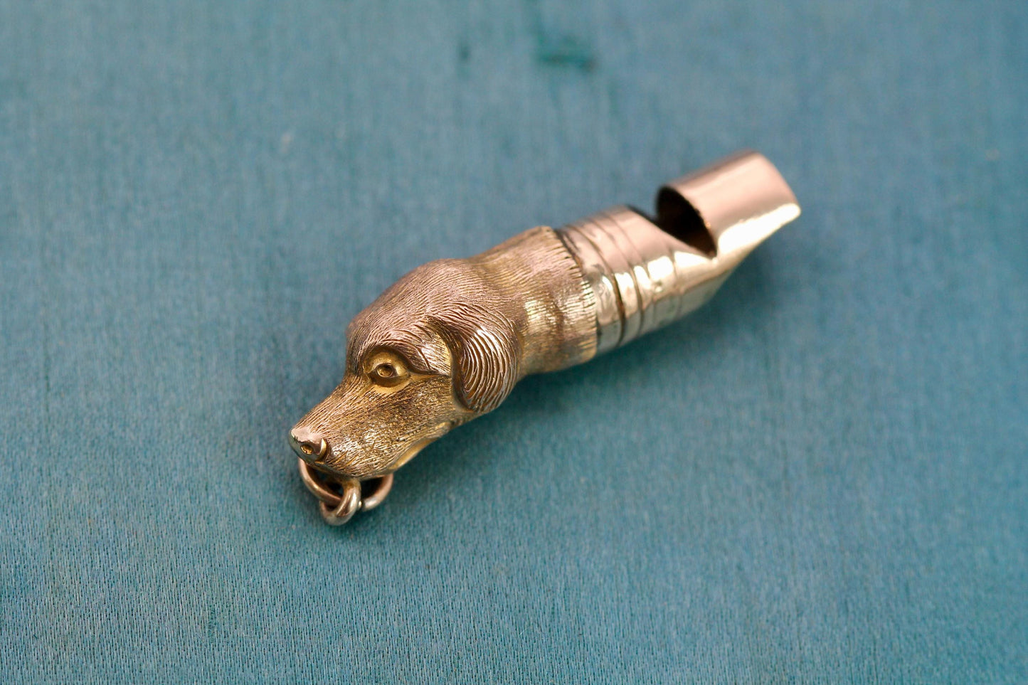 Antique Victorian 9ct Gold Dog Whistle Pendant