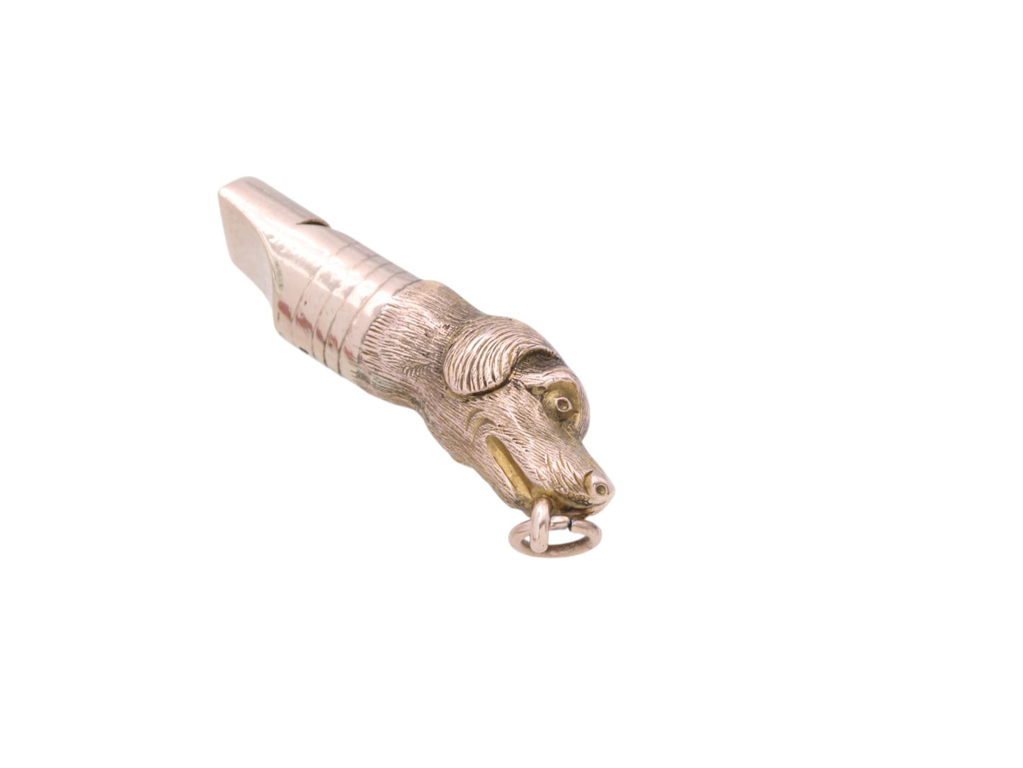 Antique Victorian 9ct Gold Dog Whistle Pendant