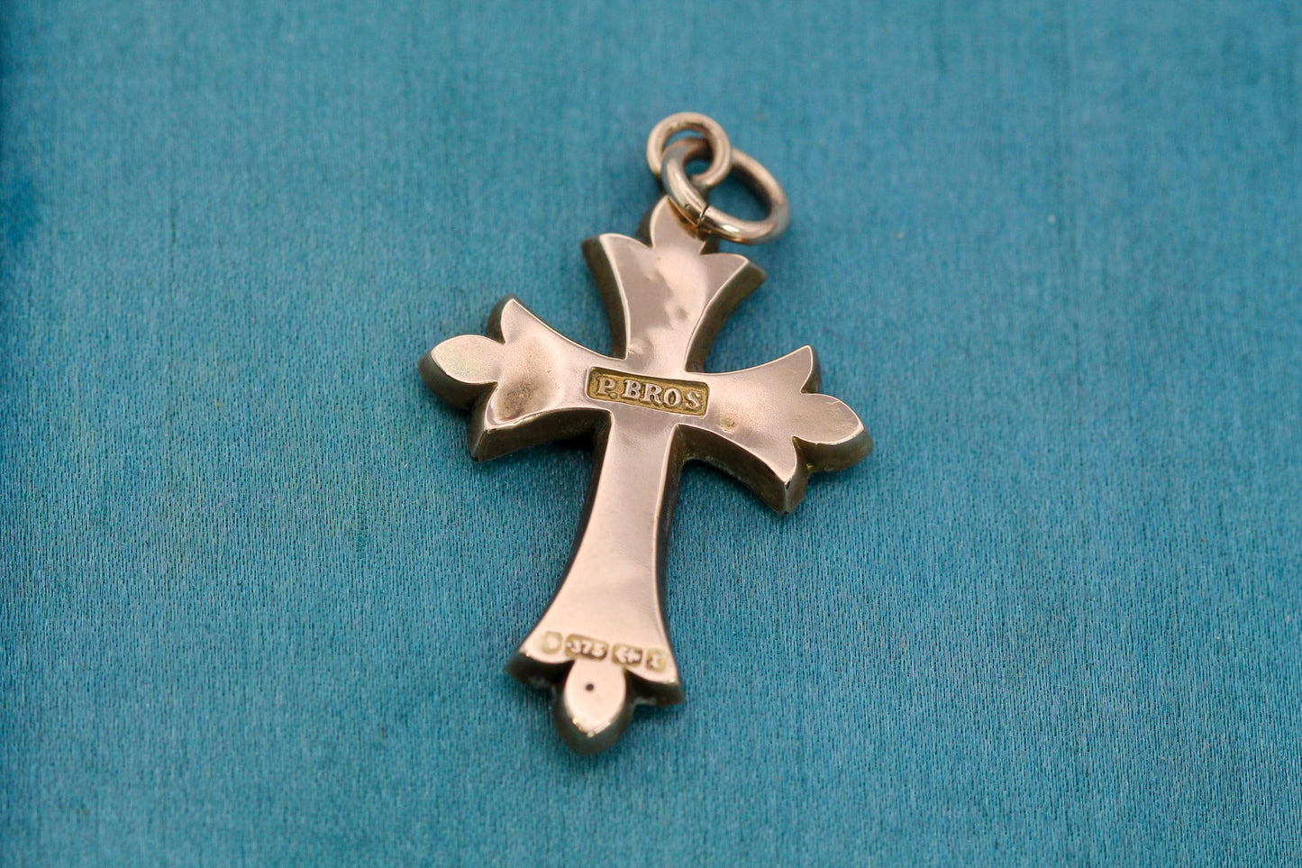 Antique 9ct Gold Seed Pearl Cross, 1893