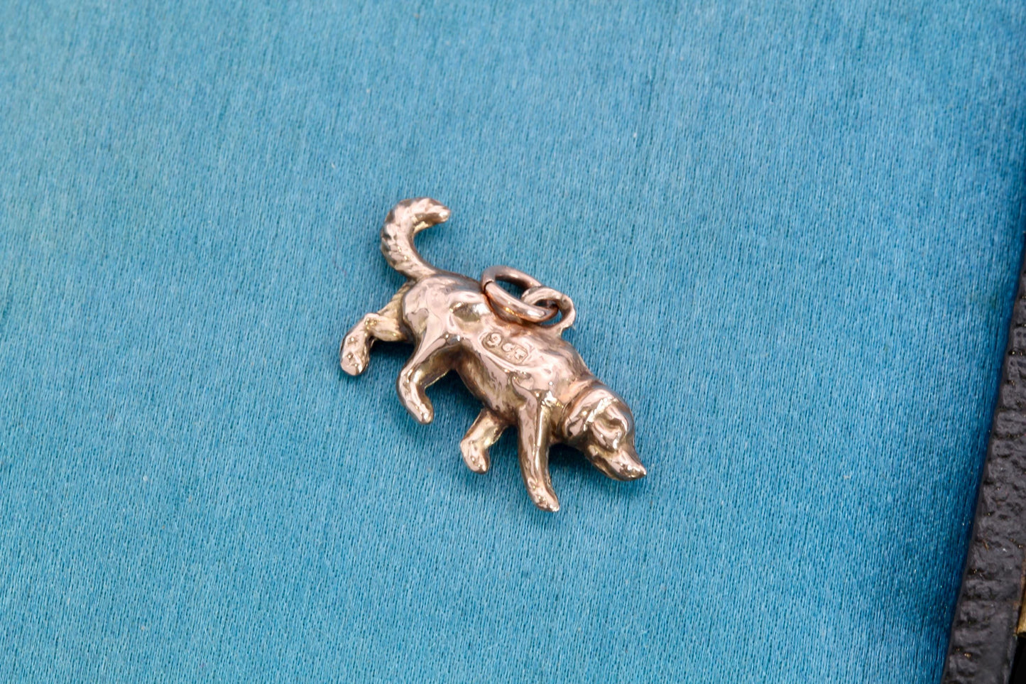 Antique 9ct Gold Dog Spaniel Charm Pendant