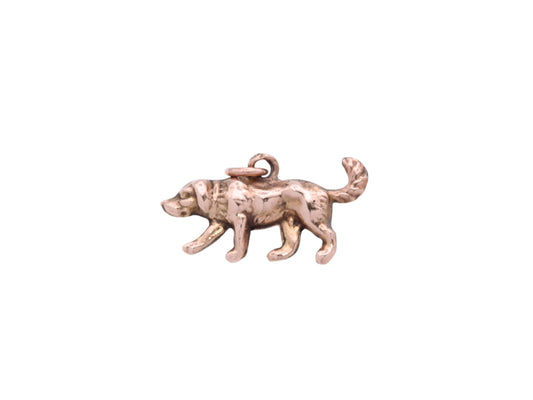 Antique 9ct Gold Dog Spaniel Charm Pendant