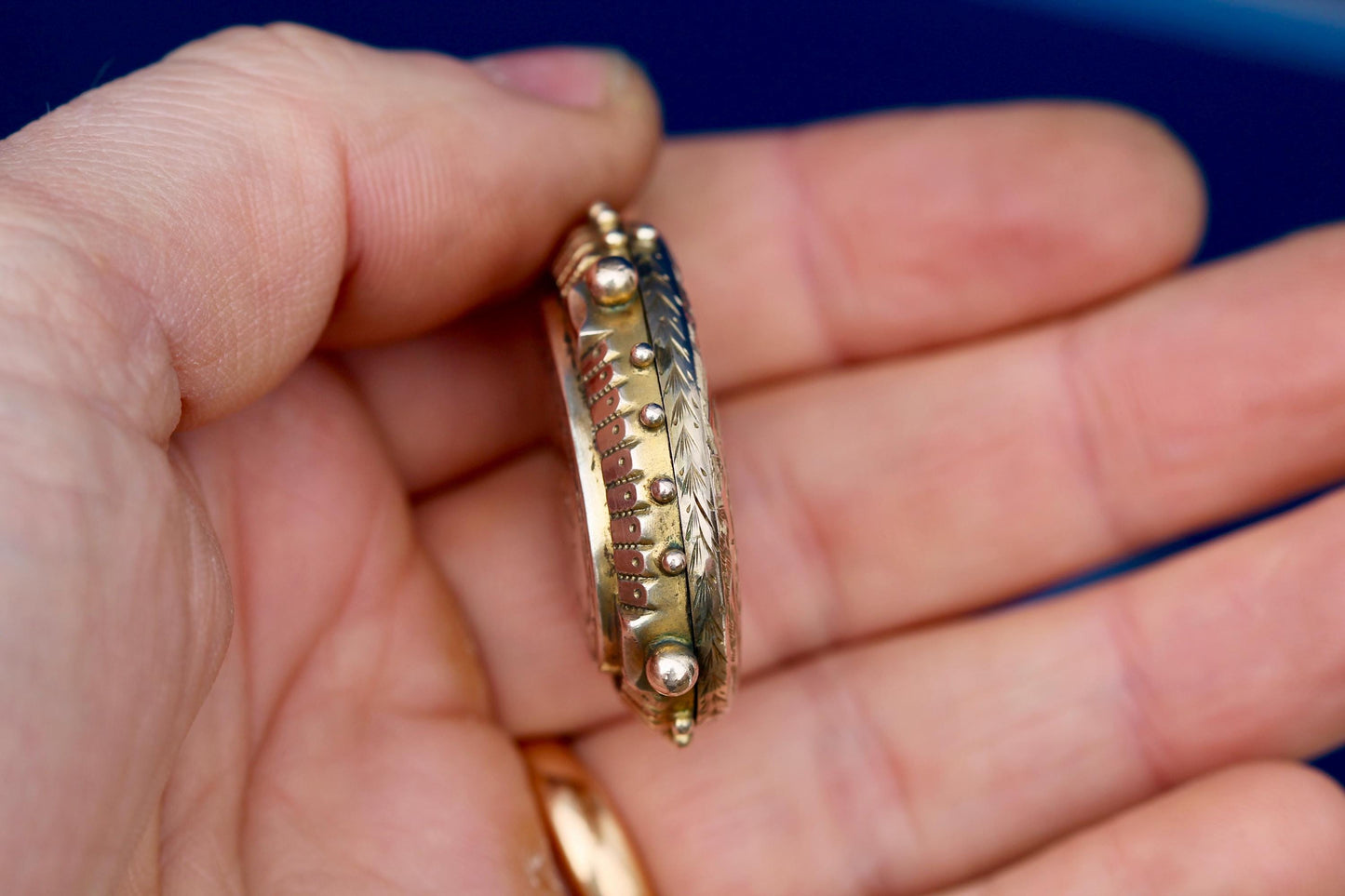 Antique 9ct Gold Forget Me Not Locket, c.1880