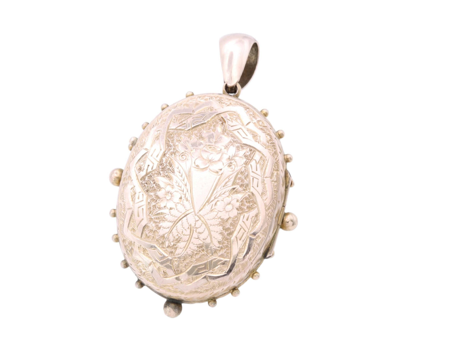 Antique 9ct Gold Forget Me Not Locket, c.1880