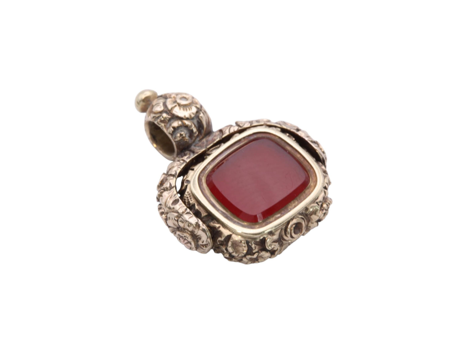 Antique Georgian 15ct Gold Chased Spinner Pendant