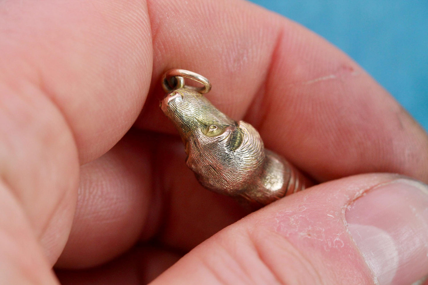 Antique Victorian 9ct Gold Dog Whistle Pendant