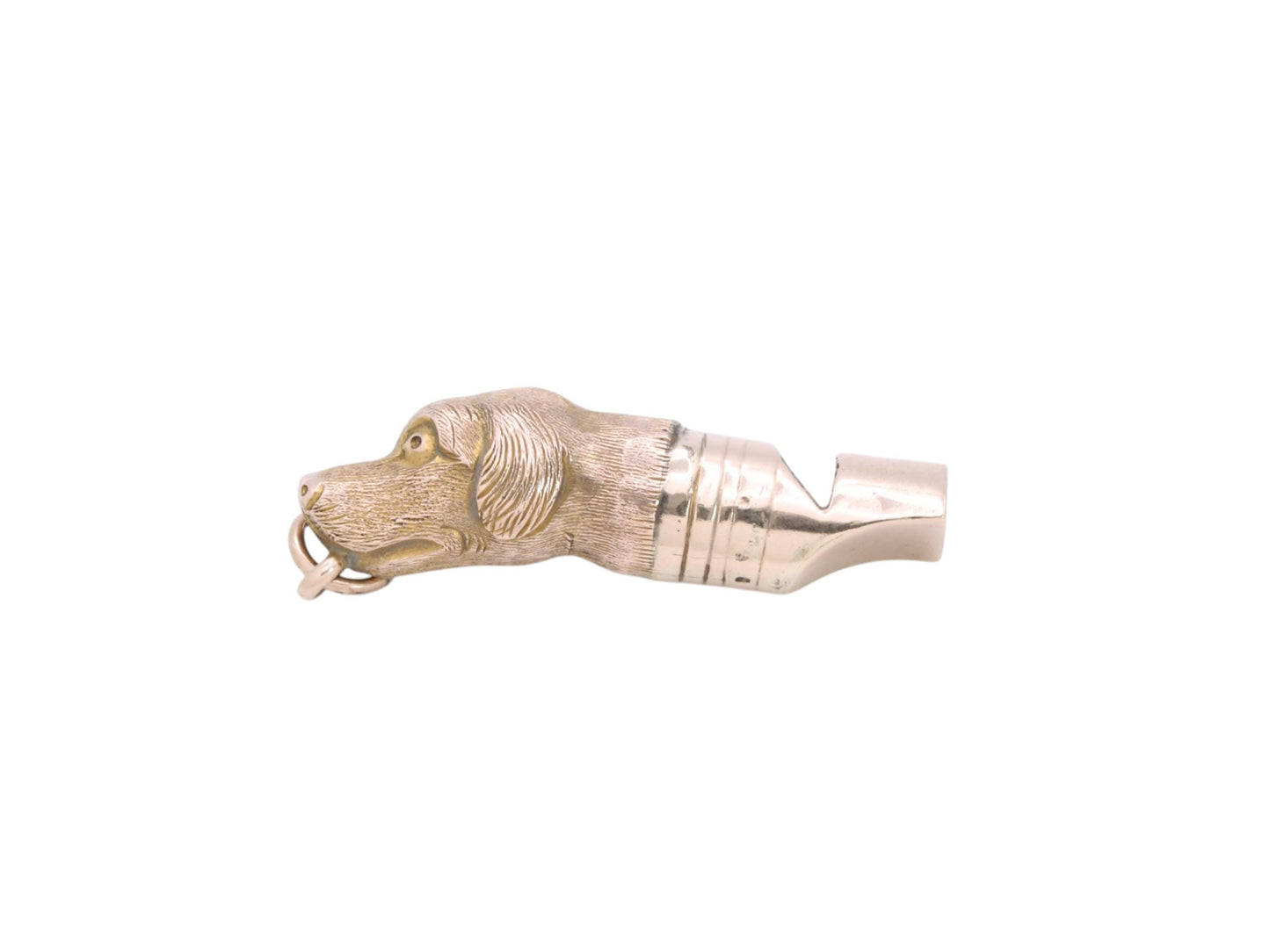 Antique Victorian 9ct Gold Dog Whistle Pendant
