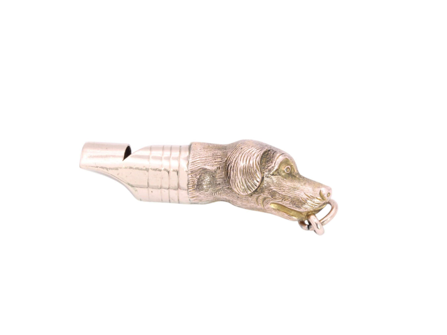 Antique Victorian 9ct Gold Dog Whistle Pendant