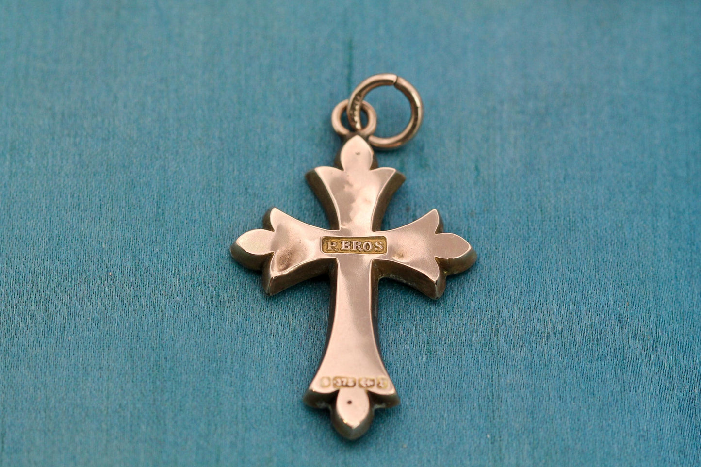 Antique-9ct-Gold-Seed-Pearl-Cross,-1893