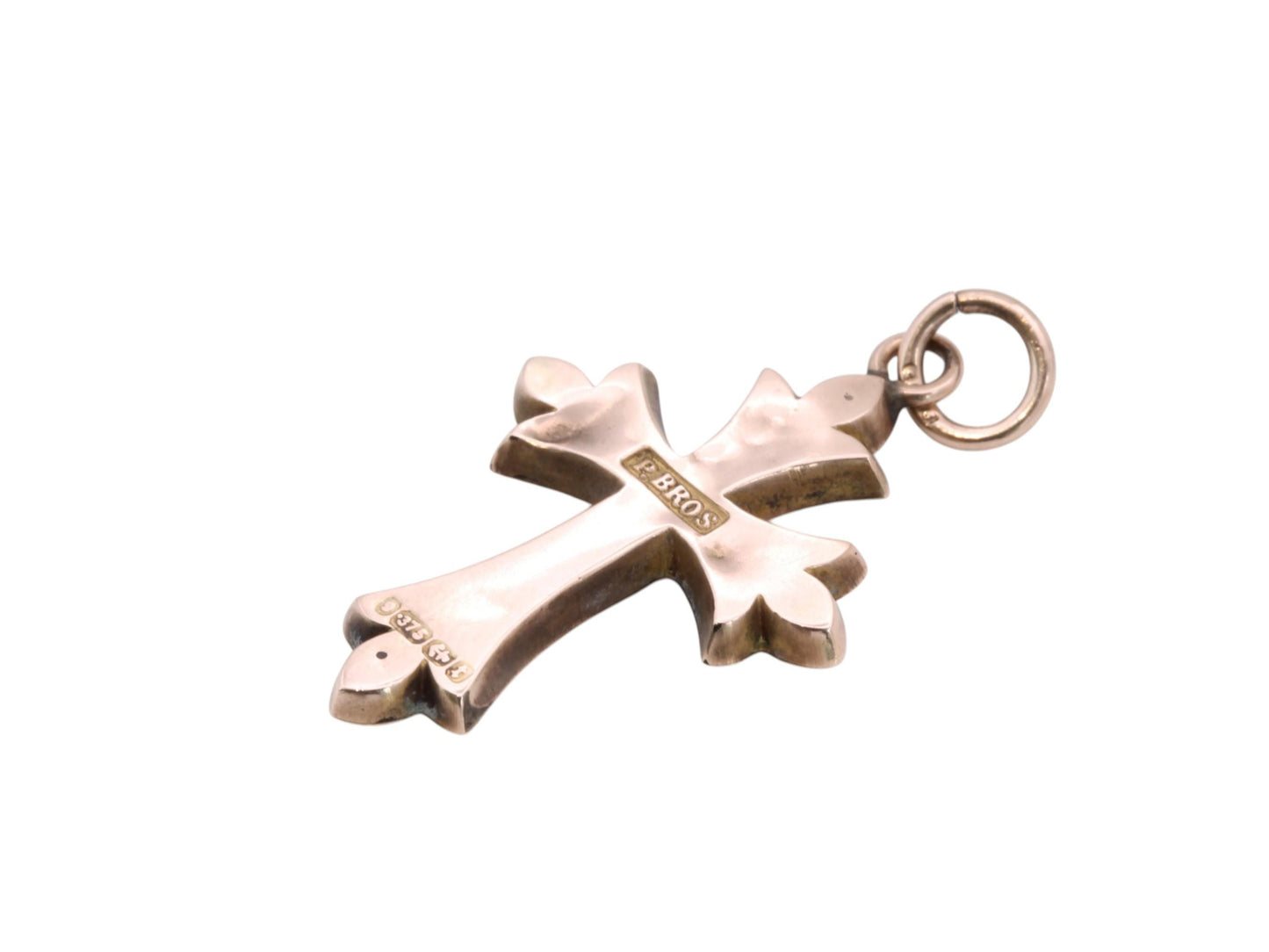 Antique 9ct Gold Seed Pearl Cross, 1893