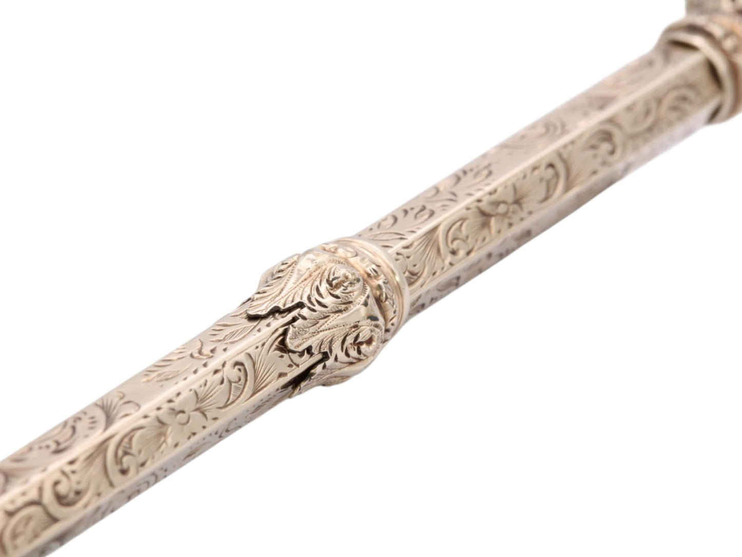Antique 9ct Gold Sliding Pencil Amethyst Intaglio "Thus I flourish" Sic Viresco
