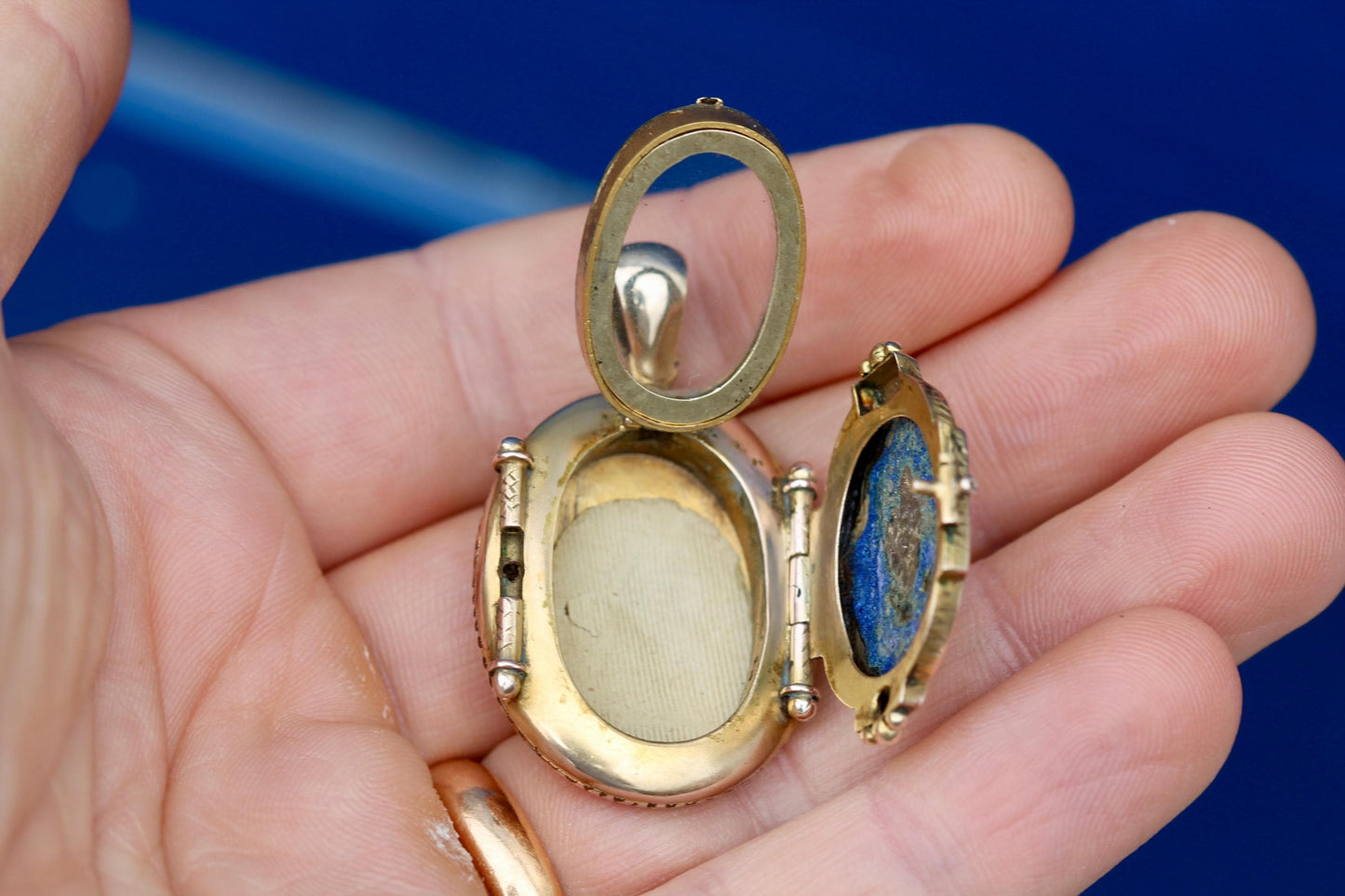 Antique Victorian Enamel Rose & Forget Me Not Locket, 1871