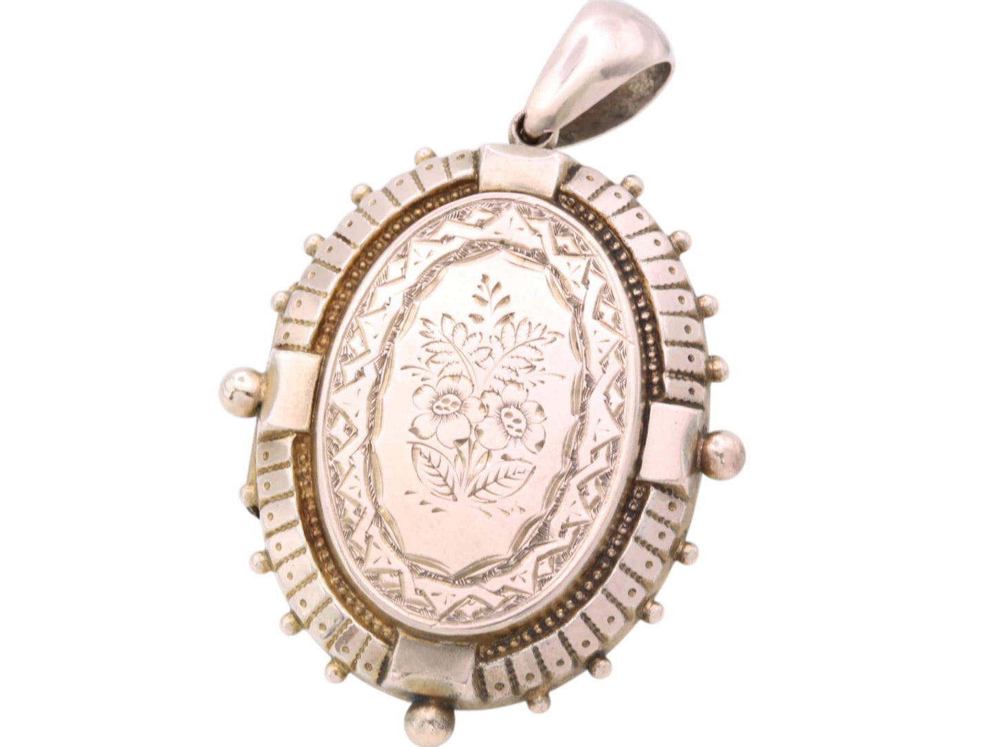 Antique 9ct Gold Forget Me Not Locket, c.1880