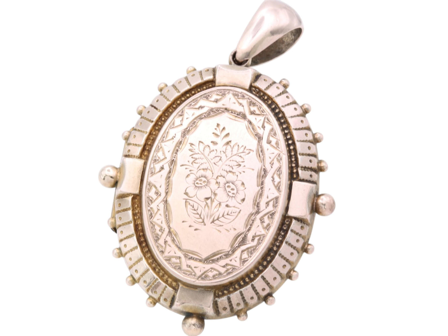 Antique 9ct Gold Forget Me Not Locket, c.1880