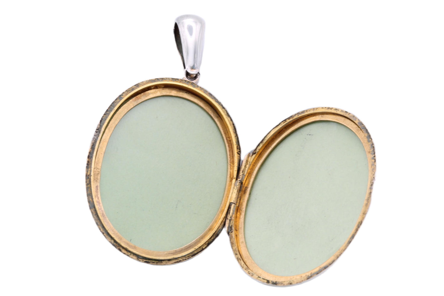 Antique Victorian Sterling Silver & 9ct Rose Gold Locket, 1882
