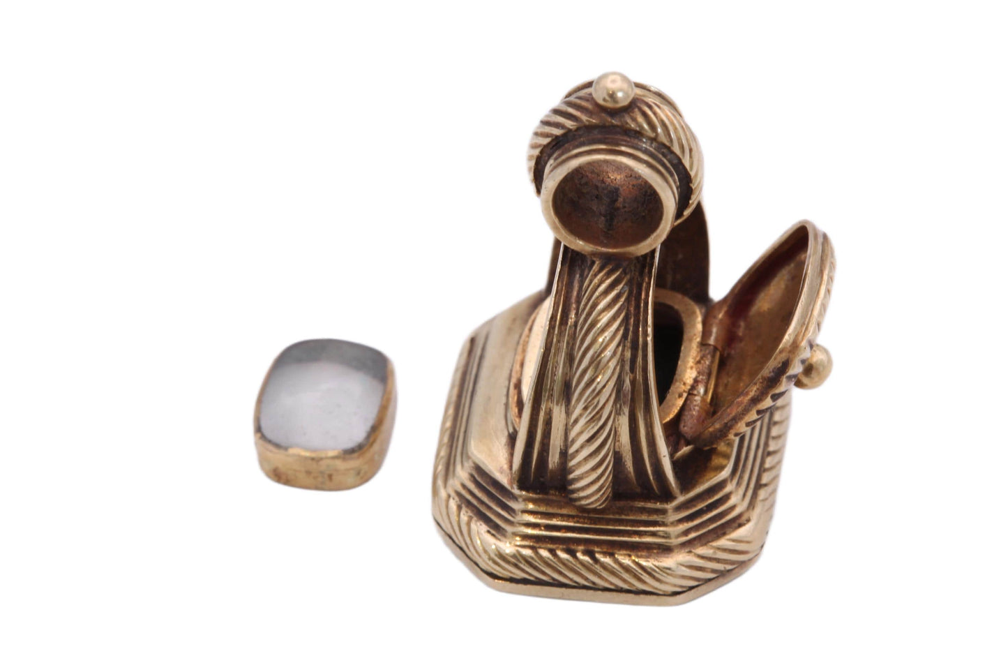 Antique 14ct Gold Intaglio Pendant with Hidden Locket, c.1830