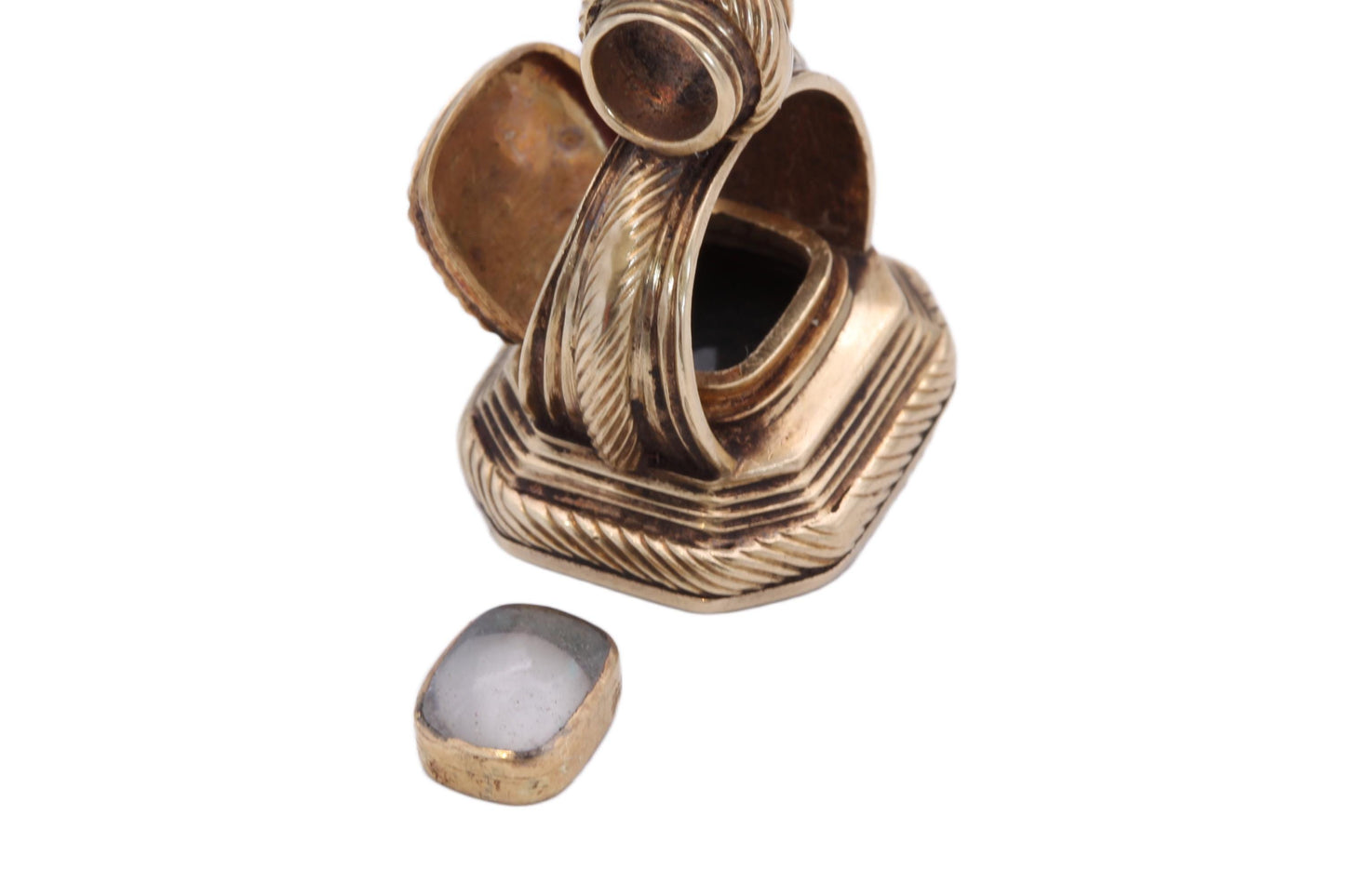 Antique 14ct Gold Intaglio Pendant with Hidden Locket, c.1830