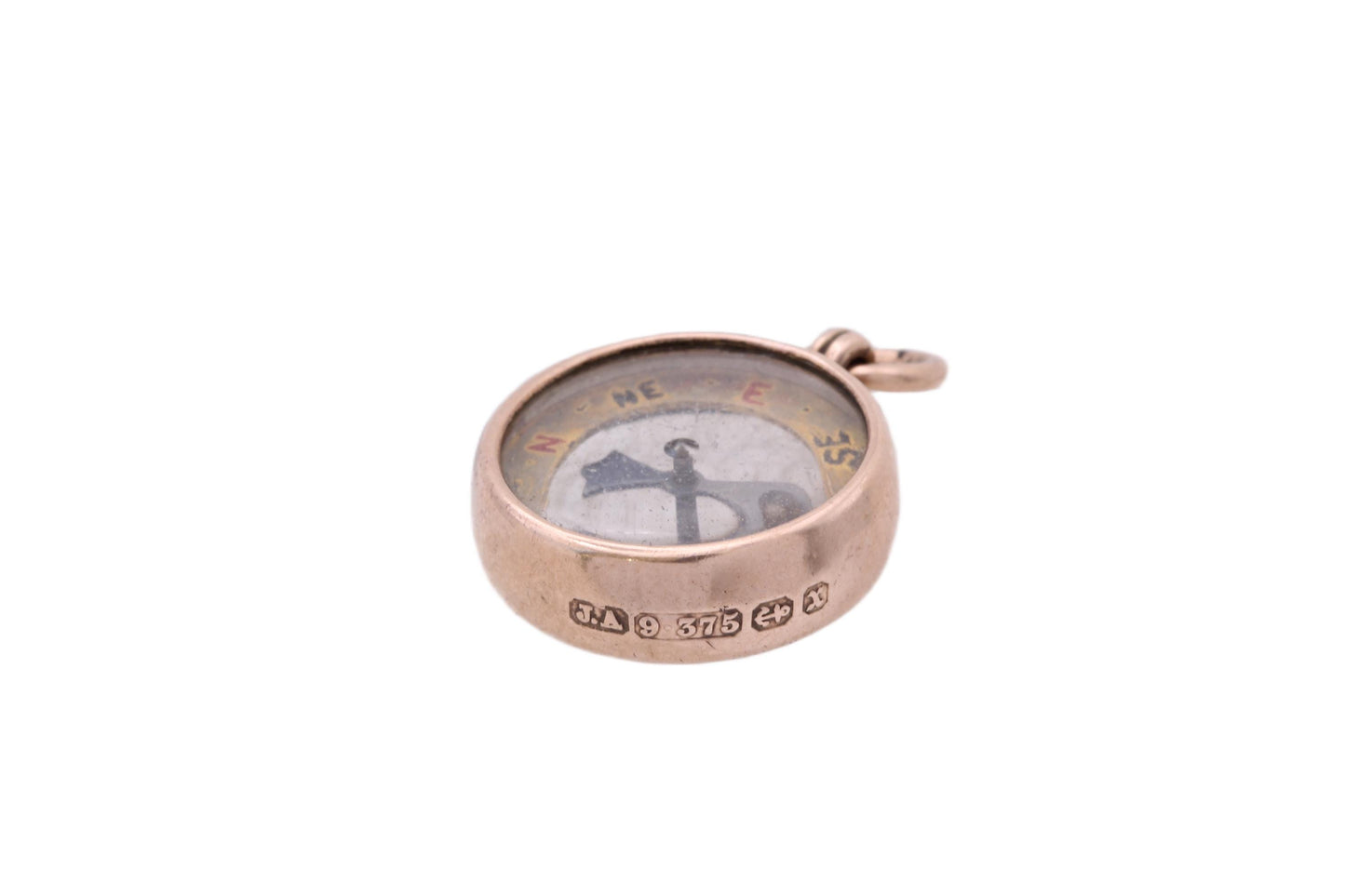 Antique 9ct Gold Compass Pendant, 1897